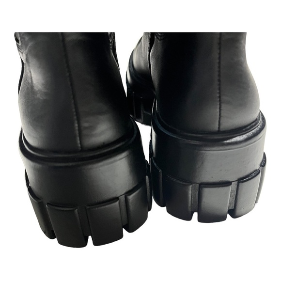 Uterque Black Tall Platform Boots Size 36 / 6 Combat Whimsigoth. - Picture 3 of 7